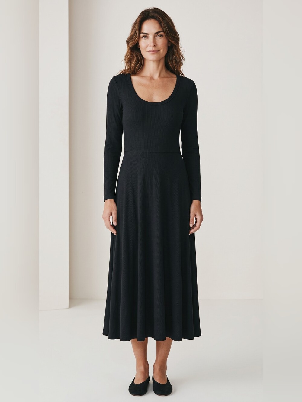 Tuckernuck Long Sleeve Black Scoop Neck Maxi Dress....Size Medium